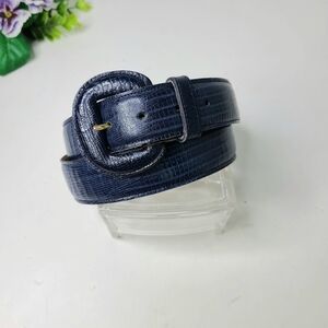Calderon Navy Blue Snakeskin Made in USA Vintage Belt